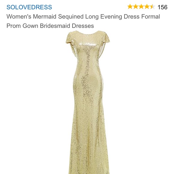 Gold sequin bridesmaid/prom/formal dress. - Picture 6 of 8